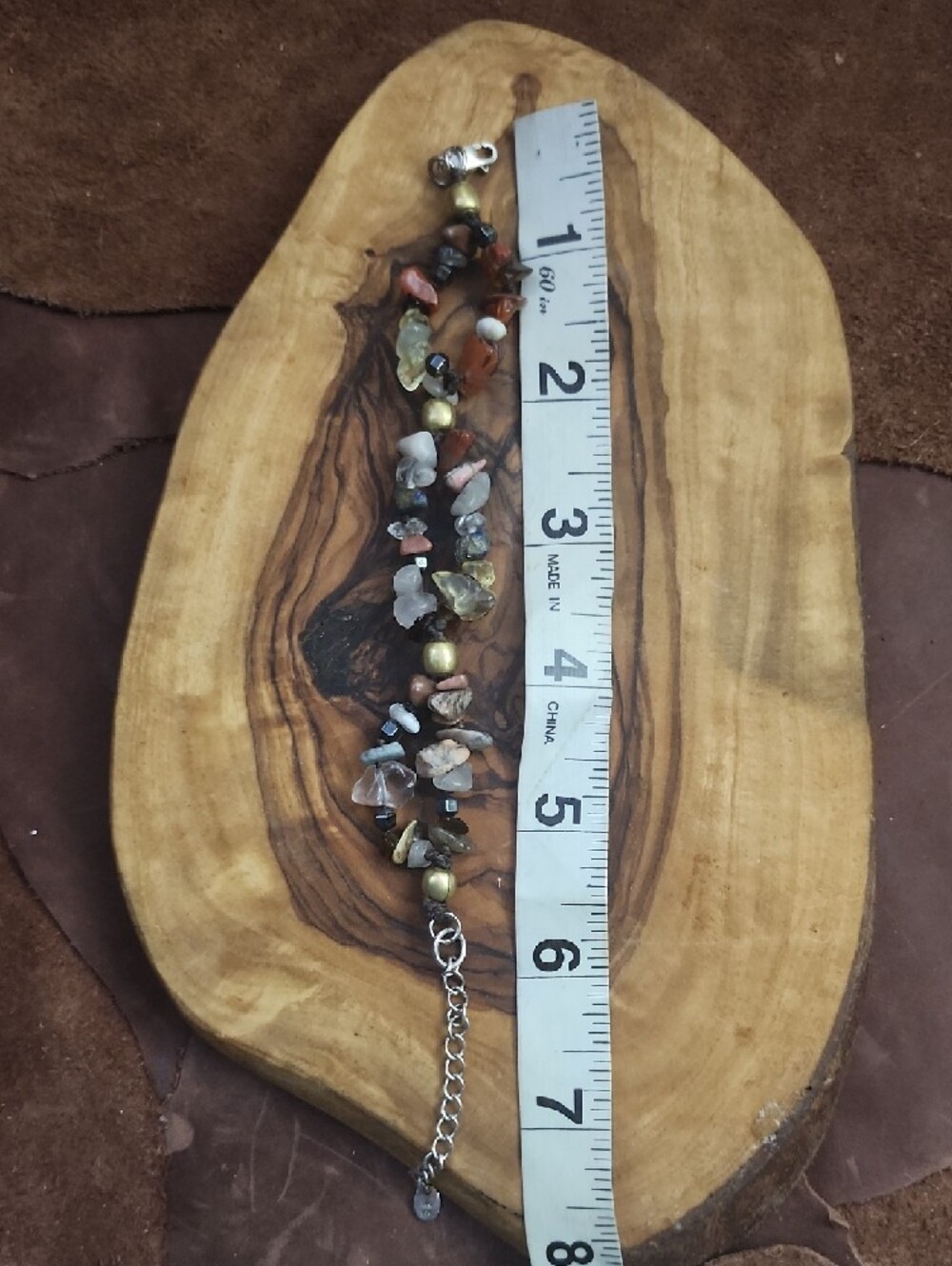 (Set Of 2) Handmade Multistone Beaded Chip Bracelets - Earth Tones - Picture 5 of 6